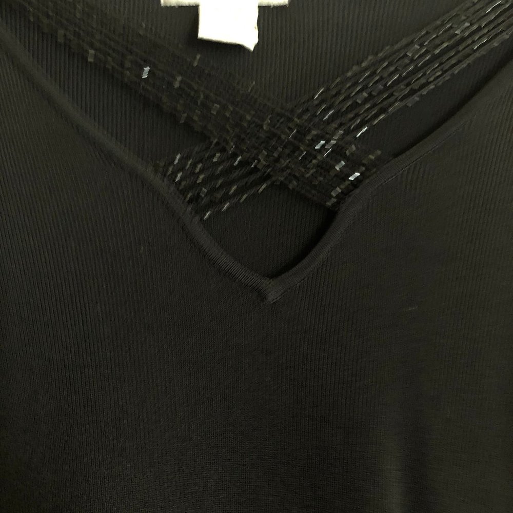 Versailles Black Beaded Sweater SIZE Med